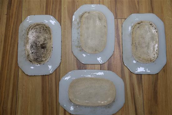 A collection of eight Nanking blue and white rectangular dishes